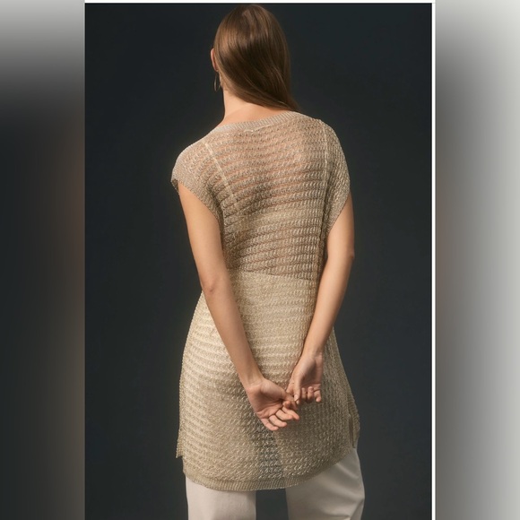 Anthropologie Maeve Shine Crochet Vest - Picture 2 of 5